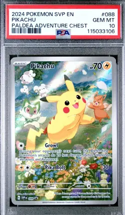PSA 10 Pikachu Paldea Adventure Chest SVP # 088 Black Star Promo Pokemon English - Image 1