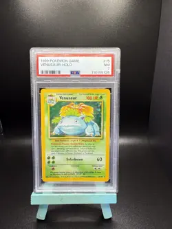 PSA 7 Venusaur-Holo Rare 1999 Pokemon Game Base Set Unlimited #15 NM - Image 1
