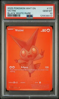 PSA 10 Victini BWR 172/086 Black White Rare - White Flare English Pokemon - USA - Image 1