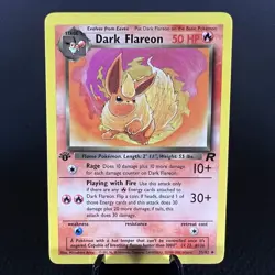 1st EDITION Evee 55/82 & Dark Flareon 35/82 Team Rocket Cards LP - Image 4