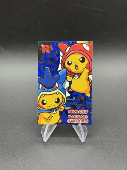 Poncho Pikachu Magikarp Gyarados Blue Holo Pokemon Card Database Team Rocket - Image 1