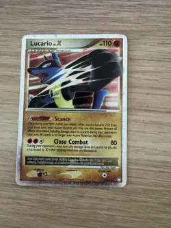 Lucario LV.X Holo Card 122/123 Mysterious Treasures Rare LP-Cut Error - Image 1