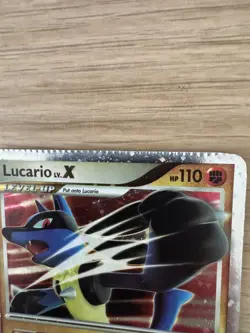 Lucario LV.X Holo Card 122/123 Mysterious Treasures Rare LP-Cut Error - Image 3