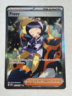 Pokemon Obsidian Flames Poppy Trainer Card Full Art Holo 227/197 NM - Image 1