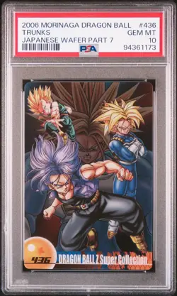PSA 10 2006 Dragon Ball Morinaga Japanese Wafer Card Super Collection Trunks 436 - Image 1