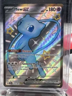 Pokemon Mew EX TCG Scarlet & Violet Paldean Fates Holo Shiny Rare Card 216/091 - Image 1