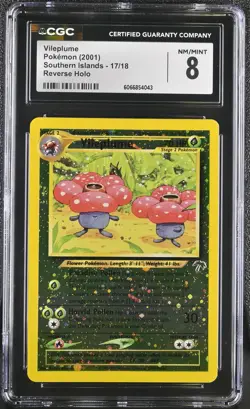 CGC 8 Vileplume 2001 Southern Islands 17/18 Reverse Holo Pokemon Card - Image 1