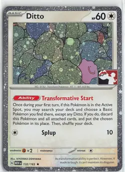 Pokemon Prize Pack Series 6 Ditto Stamped Foil Rare #132 Pokemon 151 MEW - Image 1