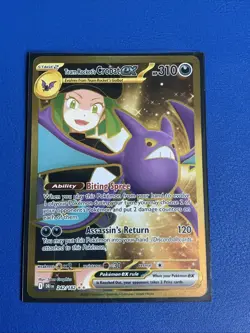 Pokemon TCG Destined Rivals Team Rocket's Crobat EX 242/182 Gold Ultra Rare Mint - Image 1