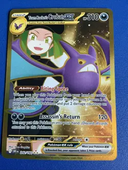 Pokemon TCG Destined Rivals Team Rocket's Crobat EX 242/182 Gold Ultra Rare Mint - Image 3