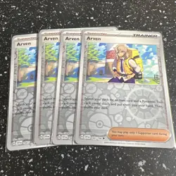 [4x Playset] Arven 166/198 Scarlet & Violet Base Set - Pokemon TCG reverse holo - Image 1