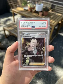 Pokemon TCG Boss's Orders Giovanni Full Art Rebel Clash 189/192 PSA 10 - Image 1
