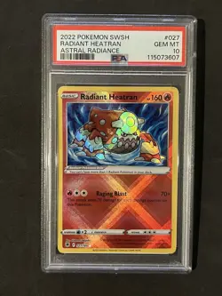 PSA 10 Radiant Heatran 027/189 Pokemon Astral Radiance English Gem Mint - Image 1
