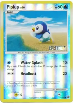 Damaged Piplup - 71/100 - Reverse Holo Burger King Promo Pokemon Burger King Pro - Image 1
