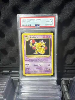 1999 Pokemon Game Base Set Unlimited Kadabra PSA 8 - Image 1