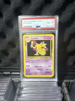 1999 Pokemon Game Base Set Unlimited Kadabra PSA 8 - Image 2