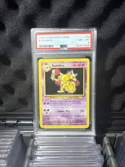 1999 Pokemon Game Base Set Unlimited Kadabra PSA 8 - Image 3