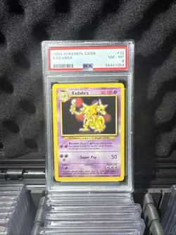 1999 Pokemon Game Base Set Unlimited Kadabra PSA 8 - Image 4