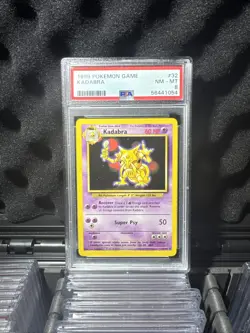 1999 Pokemon Game Base Set Unlimited Kadabra PSA 8 - Image 5