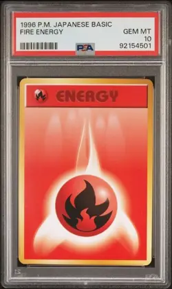1996 POKEMON JAPANESE BASIC FIRE ENERGY PSA 10 GEM MINT BASE SET - Image 1