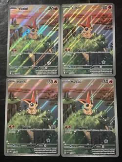 Pokemon Victini Illustration Rare Jumbo Lot Of 4 Black Star Promo 208 - Image 1