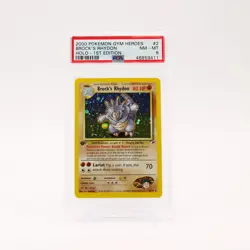 Brock's Rhydon - 2/132 PSA 8 Gym Heroes 1st Edition Holo Rare Pokemon - NM/MINT - Image 1