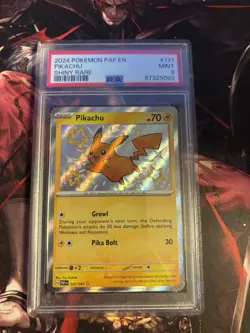 PSA 9 MINT Pikachu Baby Shiny Rare Pokemon 131/091 Paldean Fates - Image 1