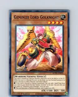 Yu-Gi-Oh Geminize Lord Golknight BODE-EN032 1st Edition Common Card NM - Image 1