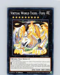 Yu-Gi-Oh TCG Virtual World Tiger - Fufu CYAC-EN046 1st Edition Common Card NM - Image 1