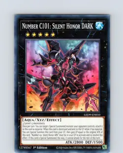 Yu-Gi-Oh Number C101: Silent Honor DARK LED9-EN010 1st Edition Common Card NM - Image 1