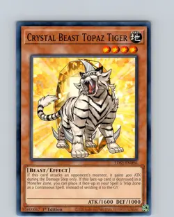 Yu-Gi-Oh TCG Crystal Beast Topaz Tiger LDS1-EN096 1st Edition Common Card NM - Image 1