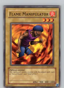 Yu-Gi-Oh TCG Flame Manipulator LOB-016 Unlimited Regular Common Card NM - Image 1