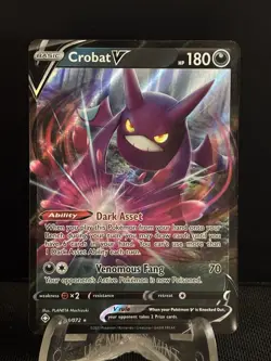 Pokemon Card Crobat V 104/189 Darkness Ablaze Half Art Rare Near Mint #33 - Image 1