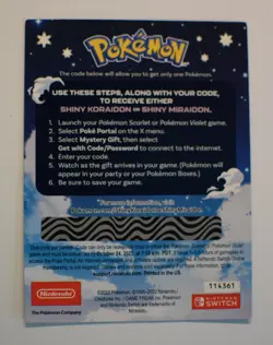NEW! Shiny Koraidon or Miraidon - Pokemon Scarlet Violet - Code Card unscratched - Image 2