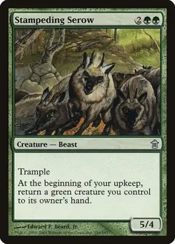 Stampeding Serow 1x FOIL SOK MTG Saviors of Kamigawa Uncommon MINT green - Image 1