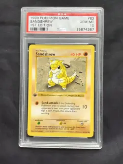 Pokemon Cards: Base Set 1st Edition Common: Sandshrew 62/102 PSA 10 - Image 2