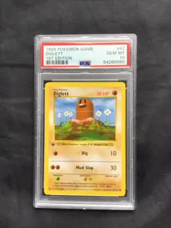 Pokemon Cards: Base Set 1st Edition Common: Diglett 47/102 PSA 10 - Image 1