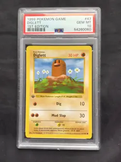 Pokemon Cards: Base Set 1st Edition Common: Diglett 47/102 PSA 10 - Image 2