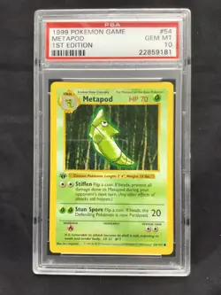 Pokemon Cards: Base Set 1st Edition Common: Metapod 54/102 PSA 10 - Image 2