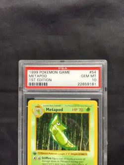 Pokemon Cards: Base Set 1st Edition Common: Metapod 54/102 PSA 10 - Image 3