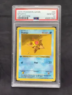 Pokemon Cards: Base Set 1st Edition Common: Staryu 65/102 PSA 10 - Image 2