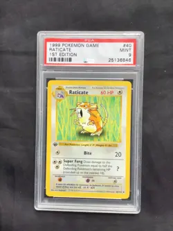 Pokemon Cards: Base Set 1st Edition Uncommon: Raticate 40/102 PSA 9 - Image 1