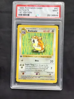 Pokemon Cards: Base Set 1st Edition Uncommon: Raticate 40/102 PSA 9 - Image 2