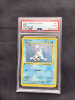 Pokemon Cards: Base Set 1st Edition Uncommon: Seel 41/102 PSA 9 - Image 1