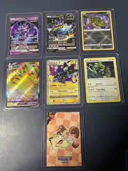 Pokemon 7 Card Lot Naganadel Guzzlord Radiant Steelix Pikachu VMax Luxray EX - Image 1