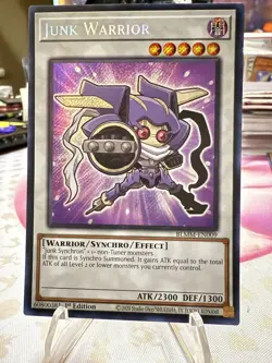Junk Warrior Secret Rare BLMM-EN003 Yu-Gi-Oh Chibi Card - Image 1
