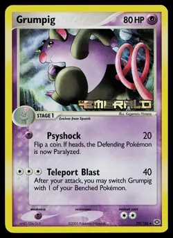 Pokemon Card - Grumpig Emerald Stamped 29/106 Reverse Holo - Image 1