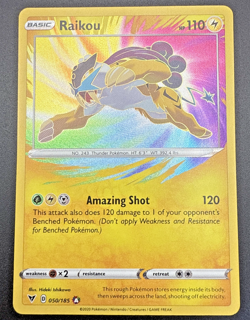 Raikou 50/185 Amazing Rare Holo Pokemon Card TCG Vivid Voltage Sword & Shield - Image 1