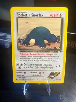 Pokemon TCG Rocket's Snorlax 033/132 Gym Heroes Rare Card - Image 1