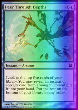 Magic the Gathering MTG Peer Through Depths (57) Modern Masters LP FOIL - Image 1